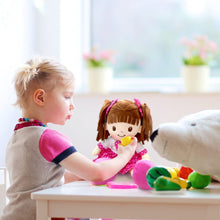 Load image into Gallery viewer, 16" Little Sweet Hearts Pink Heart Polka Dot Doll (90961)