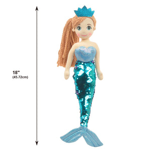 18" Perla Mermaid W/ Reversible Sequin Tail (89001)