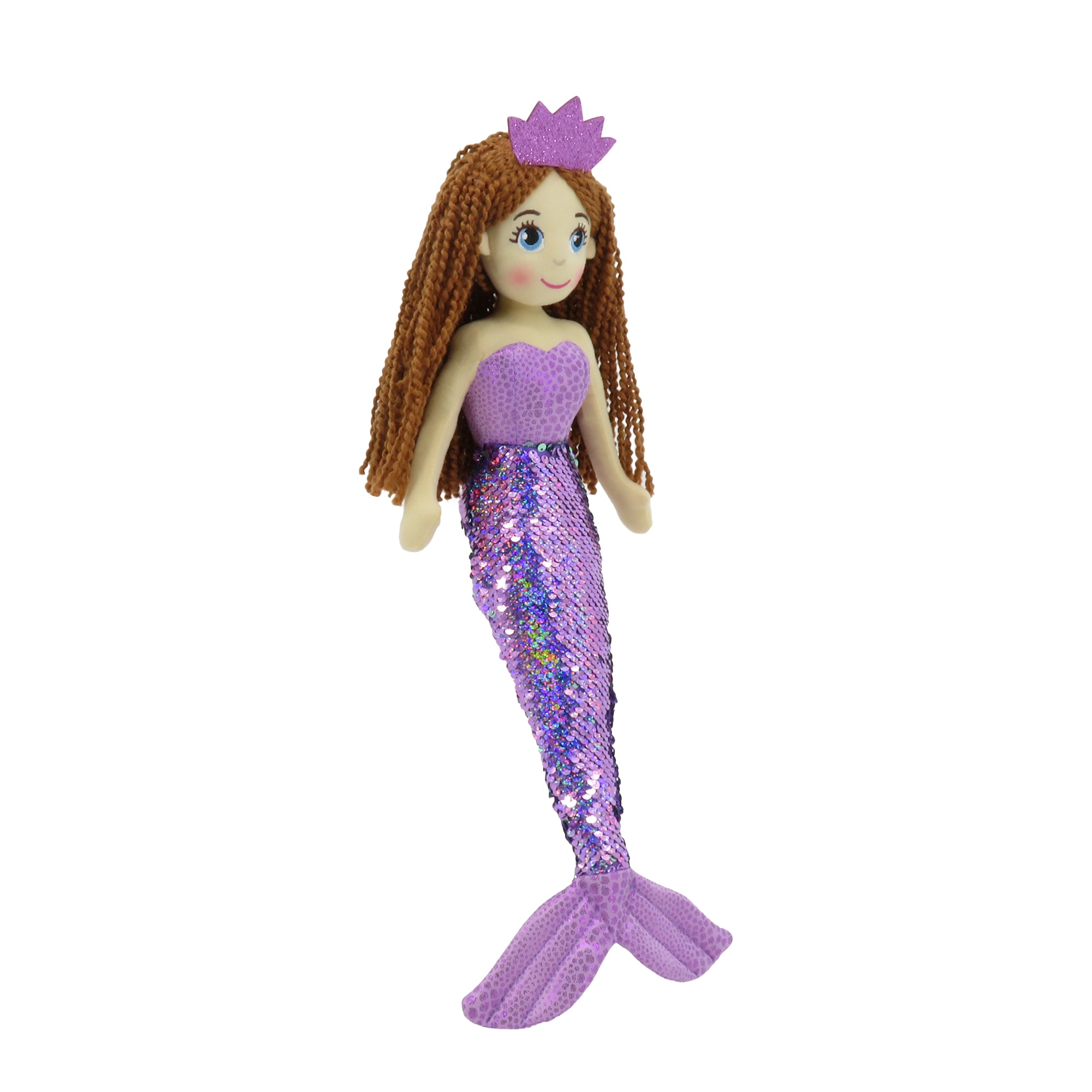 18" VIOLET MERMAID W/REVERSIBLE SEQUIN TAIL (89006)