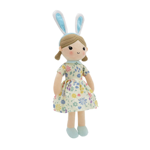 Muñeca de primavera de 15" con orejas de conejo azules (82201BLUE)