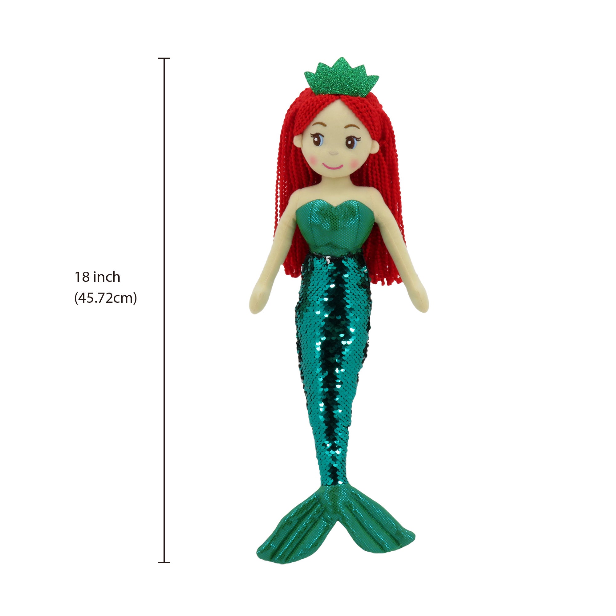 18" EMERALD MERMAID W/REVERSIBLE SEQUIN TAIL (89003)
