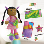 Muñeca educativa de piel oscura de 16" (13617)