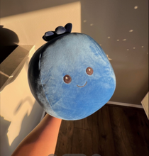 Load image into Gallery viewer, 11&quot; x11&quot; Yum Yum Smoochy Pals Blueberry Plush Pillow (62692BLUEBERRY)