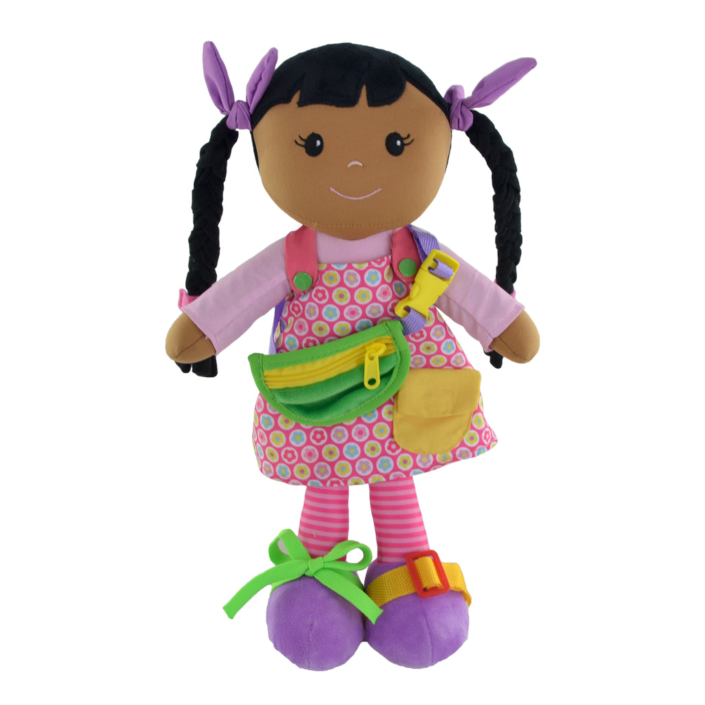 Muñeca educativa de piel oscura de 16" (13617)