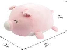 Cargar imagen en el visor de la galería, 15&quot; Smoochy Pals Pig Plush Pillow (68236L)