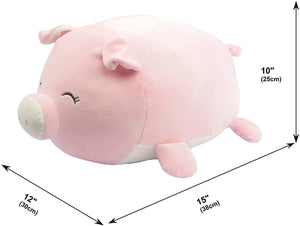 15" Smoochy Pals Pig Plush Pillow (68236L)