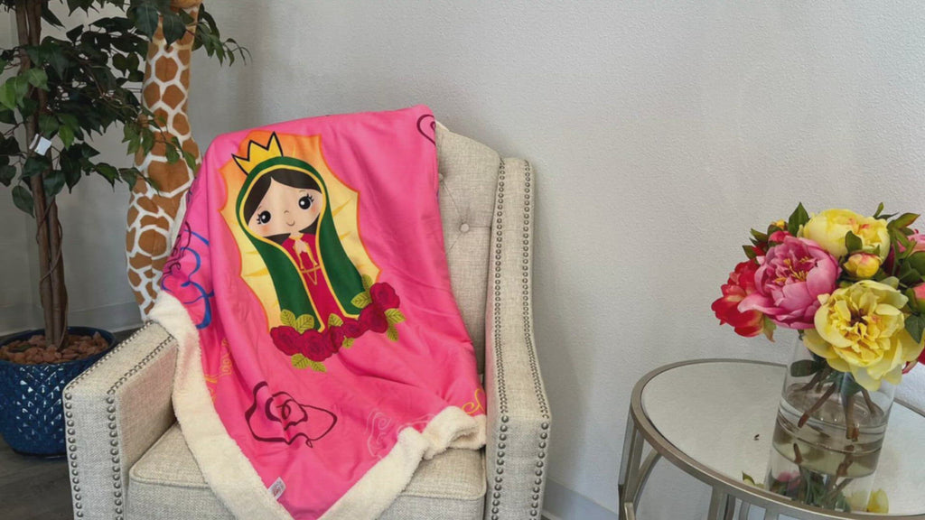 50" X 40" Virgen de Guadalupe Blanket (62312)