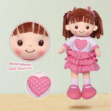Load image into Gallery viewer, 16&quot; Little Sweet Hearts Pink Heart Polka Dot Doll (90961)