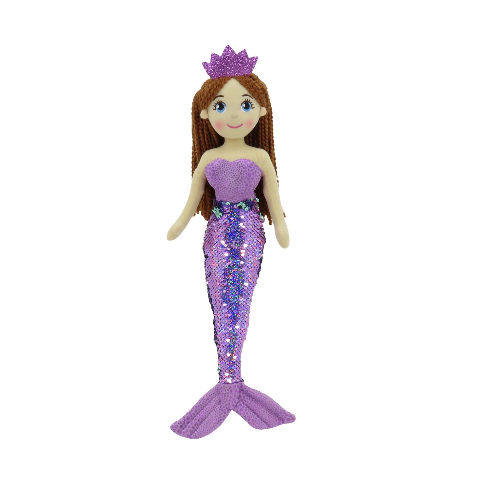 18" VIOLET MERMAID W/REVERSIBLE SEQUIN TAIL (89006)