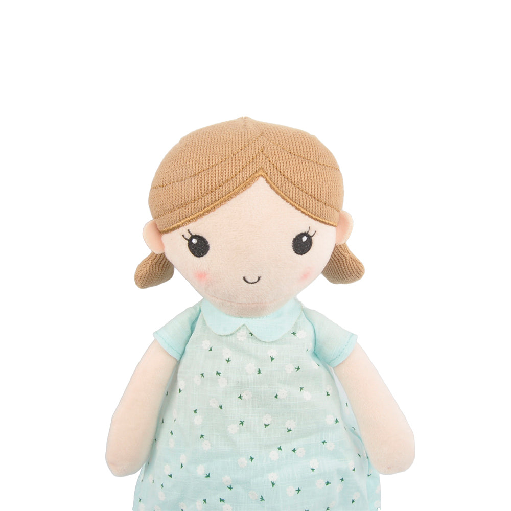 Muñeca de trapo Emily Baby de 14" en color azul menta (89835-2)