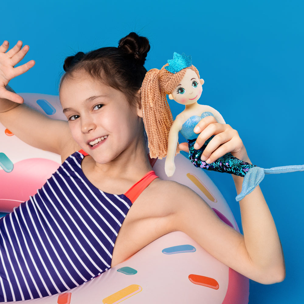 18" Perla Mermaid W/ Reversible Sequin Tail (89001)