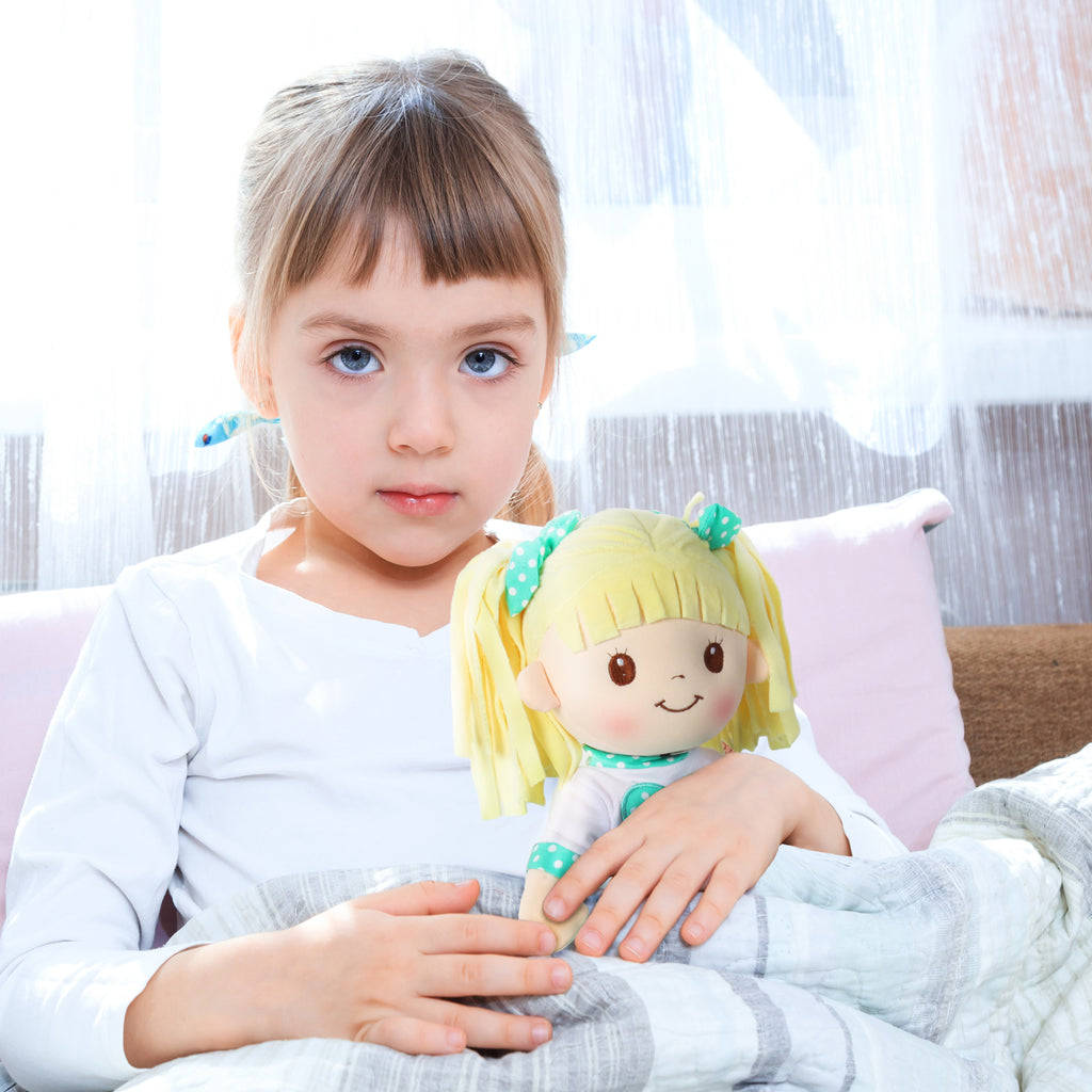 Muñeca Sophia turquesa de 16" con corazones pequeños (90961-Turquesa) 